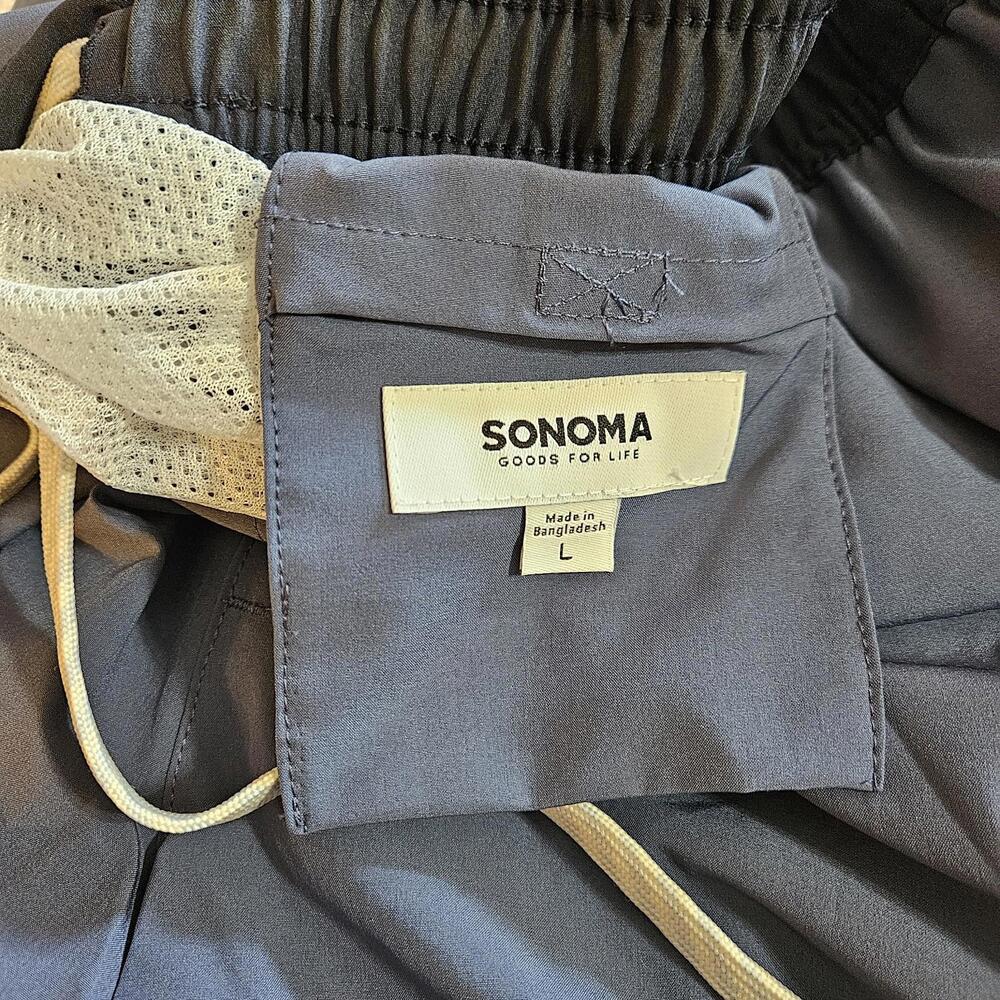 Men's Sonoma Scallop Large 7" Mesh Lined Swim Short Below The Waist Blue Indigo - Picture 6 of 10